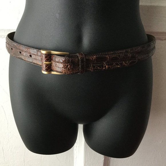 DKNY Genuine Caiman Crocodile Leather Belt Dkny | Accessories | Dkny Genuine Caiman Crocodile Leather  main image 3